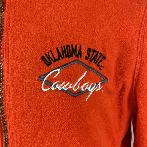 OSU Cowboys Fleece Jacket Large Hood Full Zip Orange  Oklahoma State University - Picture 4 of 13